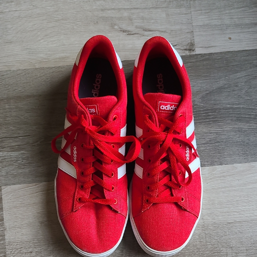 Adidas Scarlet and White Classic Sneakers
